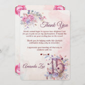 Quinceañera Vielen Dank Einladung (Vorne/Hinten)