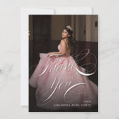 Quinceanera Vielen Dank Foto-Karte Ankündigung (Vorderseite)