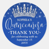 Quinceañera Vielen Dank für Ihre Elegante Crown Ro Runder Aufkleber (Vorderseite)