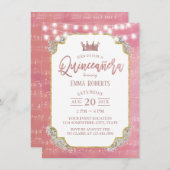 Quinceanera Vintag Pink Music 15. Geburtstag Einladung (Vorne/Hinten)