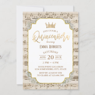 Quinceanera-Vintage-Musik 15. Geburtstag Einladung
