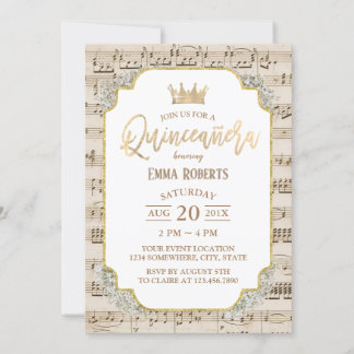 Quinceanera-Vintage-Musik 15. Geburtstag Einladung