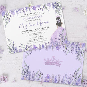 Quinceañera Violette Florale Prinzessin Einladung