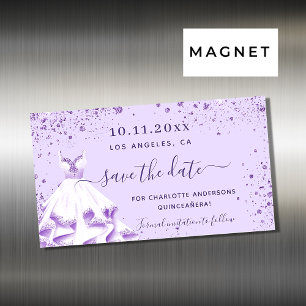 Quinceanera violettes Kleid speichern Datums-Magne Magnetkarte