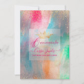 Quinceanera Wasserfarbe Iridescent Pinselstriche Einladung (Vorderseite)