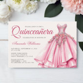 Quinceanera Wasserfarbe Rose Gold Gown Einladung