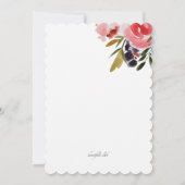 Quinceañera Wasserfarben Einladung (Rückseite)