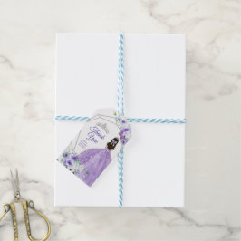 Quinceañera Watercolor Silver & Lila Vielen Dank Geschenkanhänger