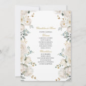 Quinceañera, weiße Blume Einladung (Rückseite)