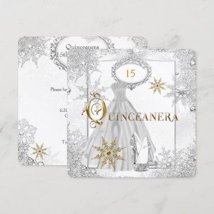 Quinceanera Weiße Silber-Schneeflocken-Tiara Einladung