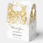 Quinceanera weißes Gold verhandet Geschenkschachtel (Geöffnet)