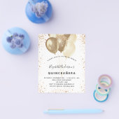 Quinceanera Weißgold Glitzer Ballons Haushalt Flyer (Einzeln)