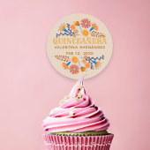 Quinceanera Western Mexican Fiesta Party Runder Aufkleber