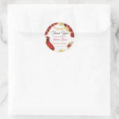 Quinceañera Western Red Gold Charra Blumenstiefel Runder Aufkleber (Tasche)