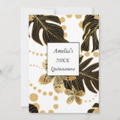 Quinceanera White Black Gold Geburtstagsparty Einladung (Rückseite)