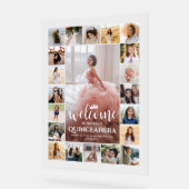 Quinceañera Willkommen Foto Collage 15. Geburtstag Acrylschild (Winkel)