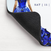Quinceañera Willkommen Royal Blue und Gold Mousepad (Ecke)