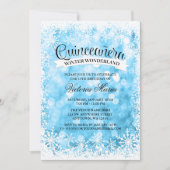 Quinceanera Winter Wonderland Blue Sparkone Einladung (Vorderseite)