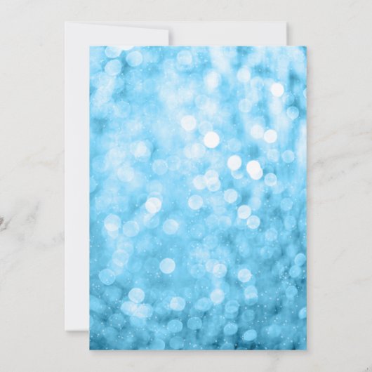 Quinceanera Winter Wonderland Blue Sparkone Einladung (Rückseite)