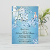 Quinceanera Winter Wonderland Princess Einladung (Stehend Vorderseite)