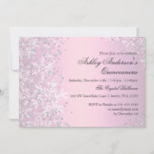 Quinceanera Winter Wonderland Rosa Schneeflocken Einladung (Vorderseite)
