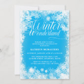 Quinceanera Winter Wonderland Schneeflocke Einladung (Vorderseite)