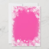 Quinceanera Winter Wonderland Schneeflocke Rosa Einladung (Rückseite)