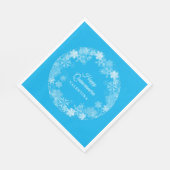 Quinceanera Winter Wonderland Snowflake Blau Serviette (Ecke)