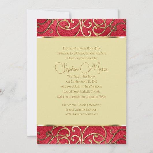 Quinceañera Wirbel für alle Farbgrenzen Einladung (Vorderseite)