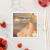 Quinceañera Wood und Orange Blume Serviette (Beispiel)