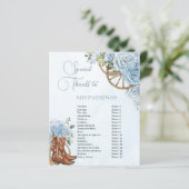 Quinceañera XV 15 Baby Blue Floral Charro Padrinos (Stehend Vorderseite)