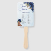 Quinceañera XV 15 Royal Blue Floral Charro Padrino Fächer (Vorderseite)