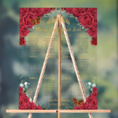 Quinceañera XV Rote Rosen Blumengoldsitzplatz Acrylschild (Neutral)