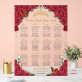 Quinceañera XV Rote Rosen Blumengoldsitzplatz Acrylschild (Hochzeit)