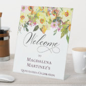 Quinceanera Yellow Daffodil Wildblume Willkommen Sockelschild (In Situ)