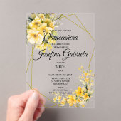 Quinceanera Yellow Gold Acryleinladungen (Insitu (Handheld))
