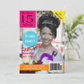 Quinceanera| Zeitschriftenabdeckung| Foto| 15. Einladung (Stehend Vorderseite)