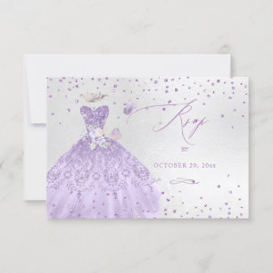 Quinceanera-Zusage Kleid aus staubigem Purpur mit  Einladung