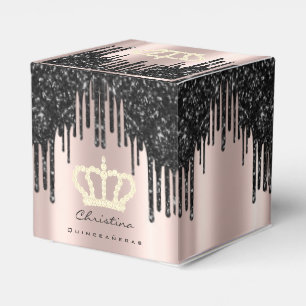 Quinceañeras Süße 16. Bridal Rose Krone Schwarz Geschenkschachtel