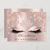 Quinceañeras Sweet 16. Bridal Rose Gold Funkelnd Postkarte (Vorne/Hinten)