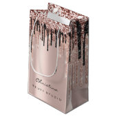 Quinceañeras Sweet 16. Bridal Wedding Kosmetik Kleine Geschenktüte (Rückseite Schrägansicht)