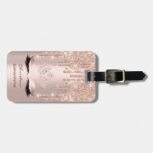 Quinceañeras Sweet 16th Bridal Funkelnd Diamod Tro Gepäckanhänger (Vorderseite horizontal)