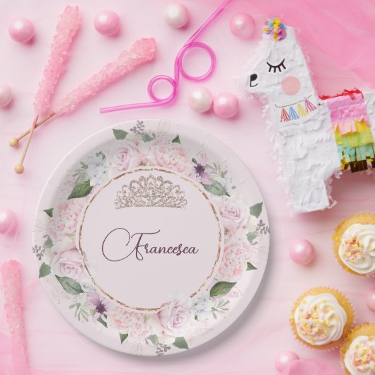 Quincearnera Rose Rosa Pappteller (Party)