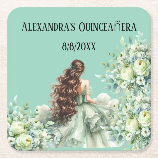 Quinceñera, 15. Geburtstagsfeier Rechteckiger Pappuntersetzer (Vorderseite)