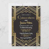 Quinceñera Birthday Party Gatsby Art Deco Einladun Einladung (Vorderseite)