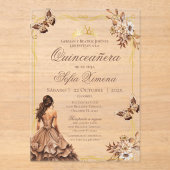 Quincenera-Einladung auf Spanisch Boho Acryleinladungen (Vorderseite)