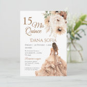 Quincenera-Einladung auf Spanisch Boho Einladung (Stehend Vorderseite)