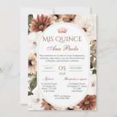 Quincenera Einladung auf Spanisch BohoFloral (Vorderseite)