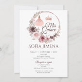 Quincenera Einladung in Spanisch Boho (Vorderseite)