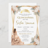 Quincenera Einladung in Spanisch Boho (Vorne/Hinten)